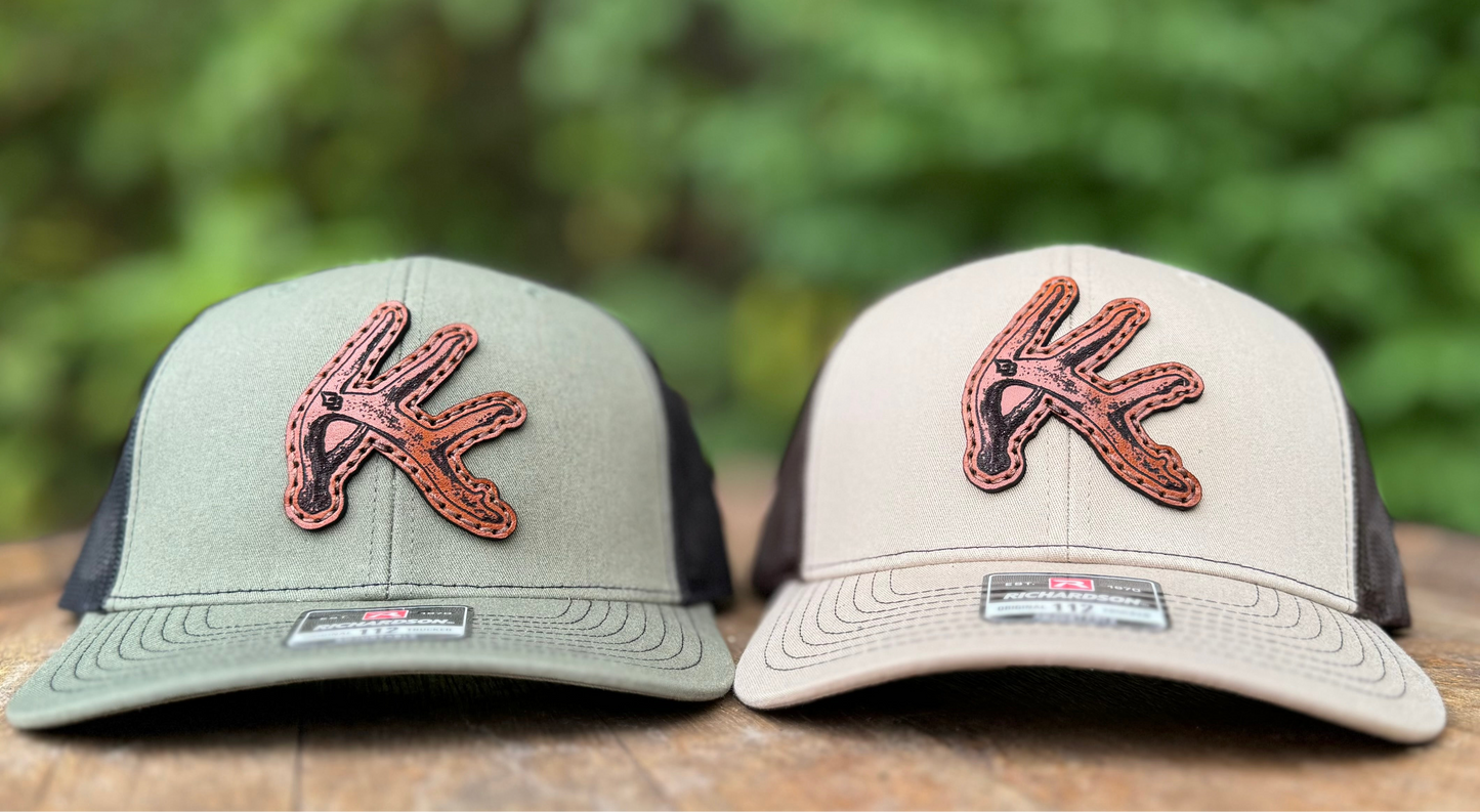 Deer Shed Die Cut Leather Patch Hat Richardson 112
