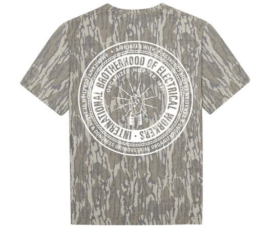Mossy Oak Bottomland Washed Short Sleeve Tee With IBEW Logo