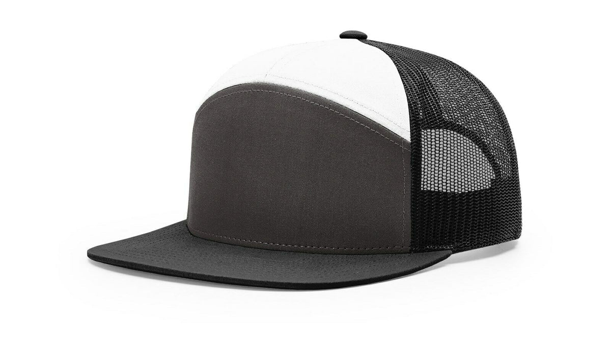 Hanging Deer Horns 7 Panel Flat Bill Leather Patch Hat