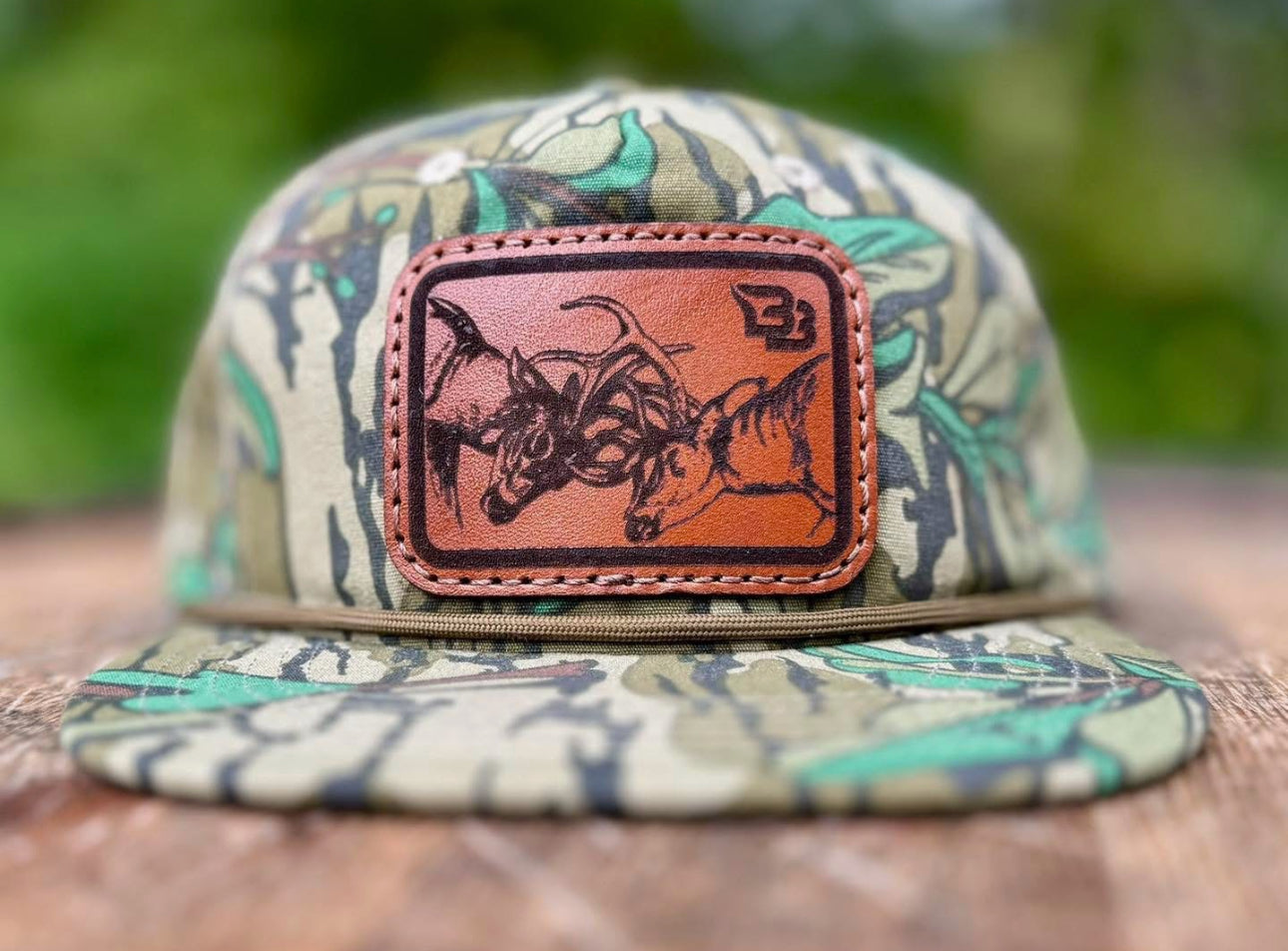 Fighting Bucks Leather Patch Rope Hat