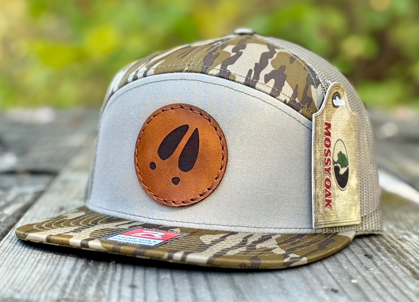 Round Buck Track Leather Patch Hat