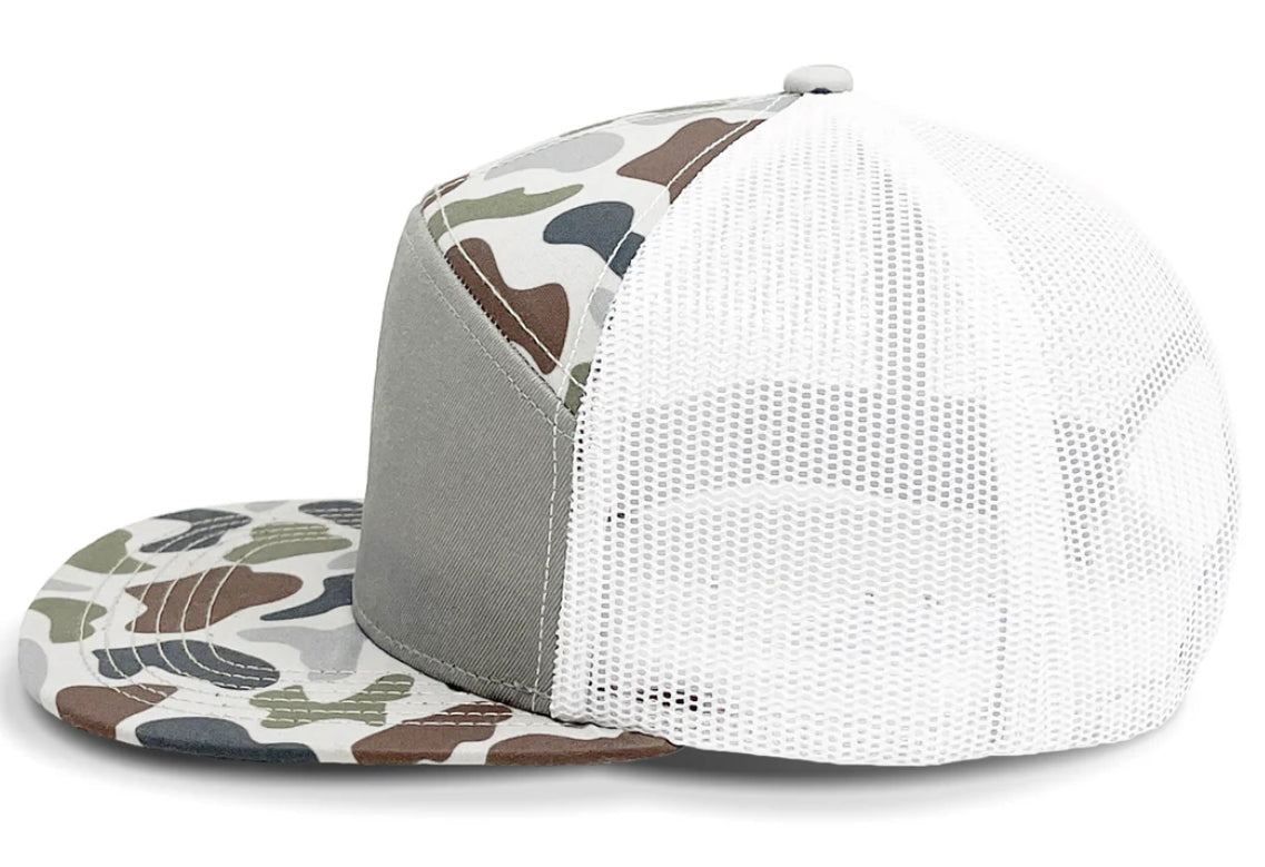 Bow Hunt Or Die Leather Patch 7 Panel Flat Bill Hat