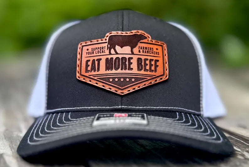 Eat More Beef Leather Patch Hat Richardson 112