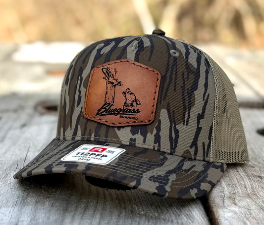 Squirrel Hunting Bluegrass Branded Leather Patch Hat