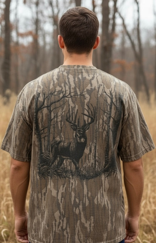 Forest Buck Mossy Oak Washed Bottomland Short Sleeve Tee