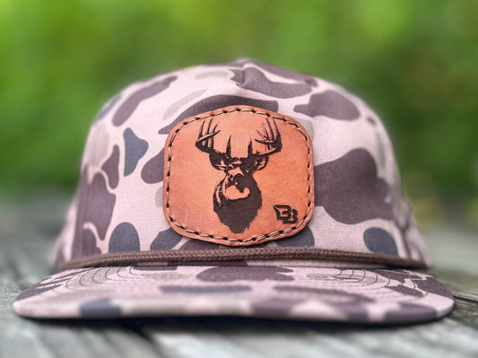 Wall Hanging Buck Leather Patch Rope Hat