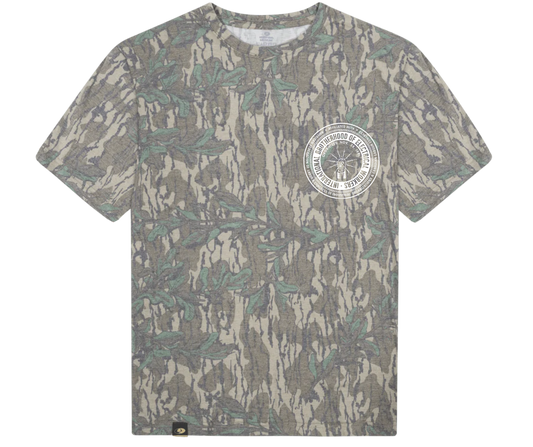 Mossy Oak Greenleaf Washed Short Sleeve Tee with IBEW Logo