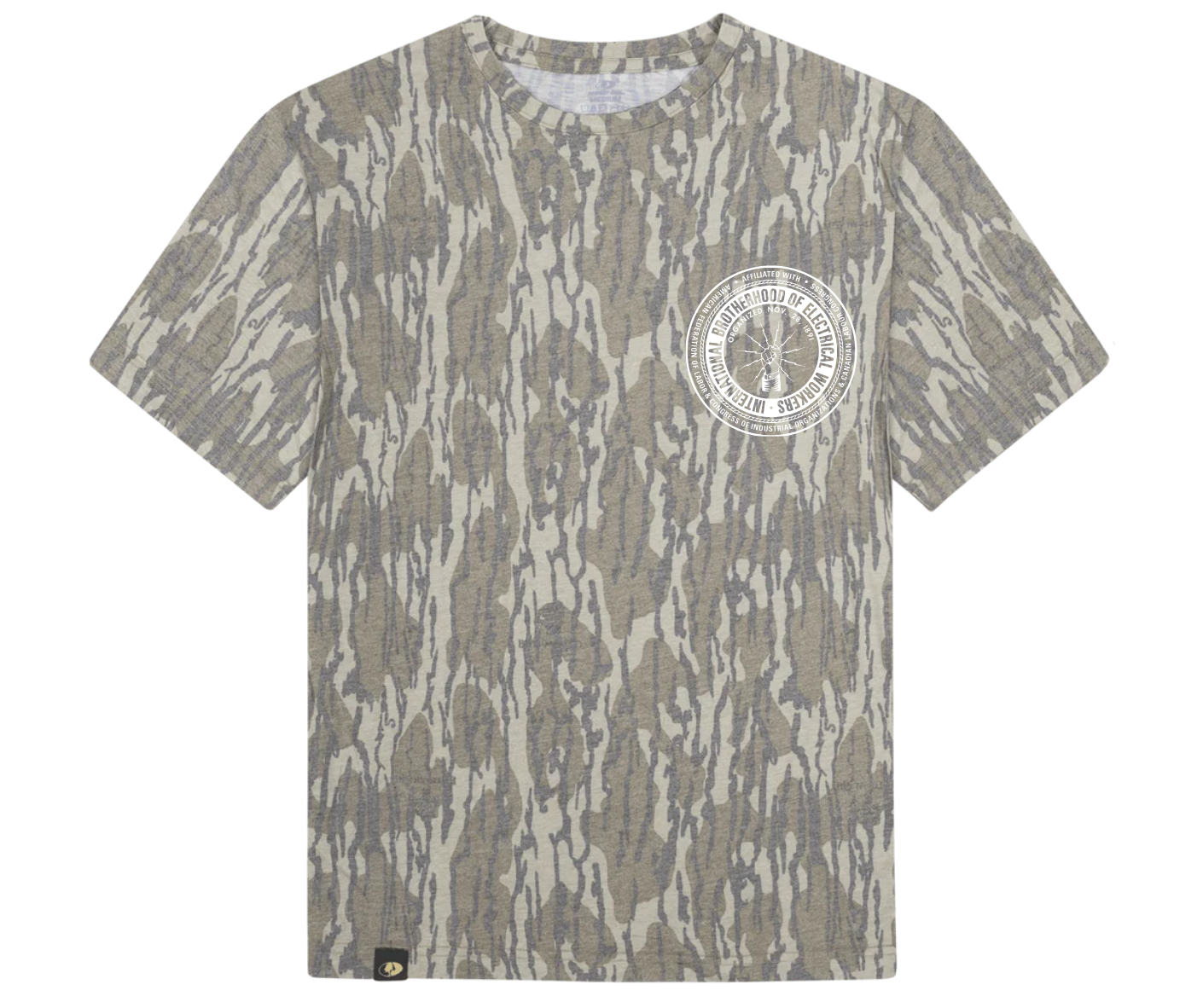 Mossy Oak Bottomland Washed Short Sleeve Tee With IBEW Logo