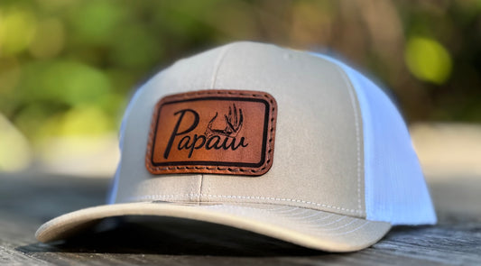 Papaw Deer Antler Leather Patch Hat
