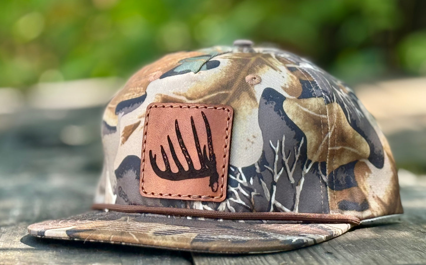 Square Deer Shed Leather Patch Rope Hat