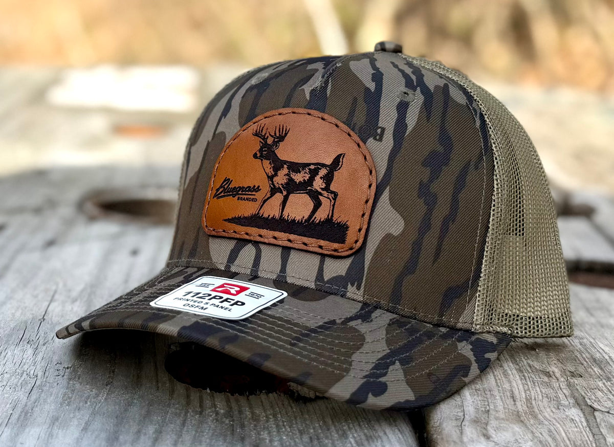 Bluegrass Cap Bluegrass Buck 112 Leather Patch Hat – Bluegrass Branded Hat Co.