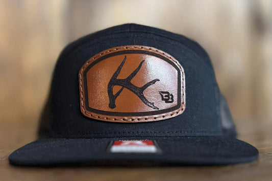 Deer Shed Leather Patch 7 Panel Flat Bill Hat