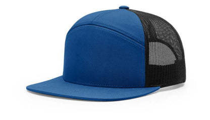 Union Lineman Circle Logo 7 Panel Flat Bill Leather Patch Hat