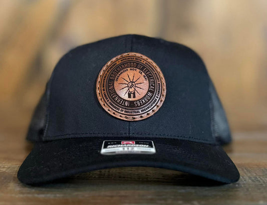 Union Lineman IBEW Circle Leather Patch Hat Richardson 112