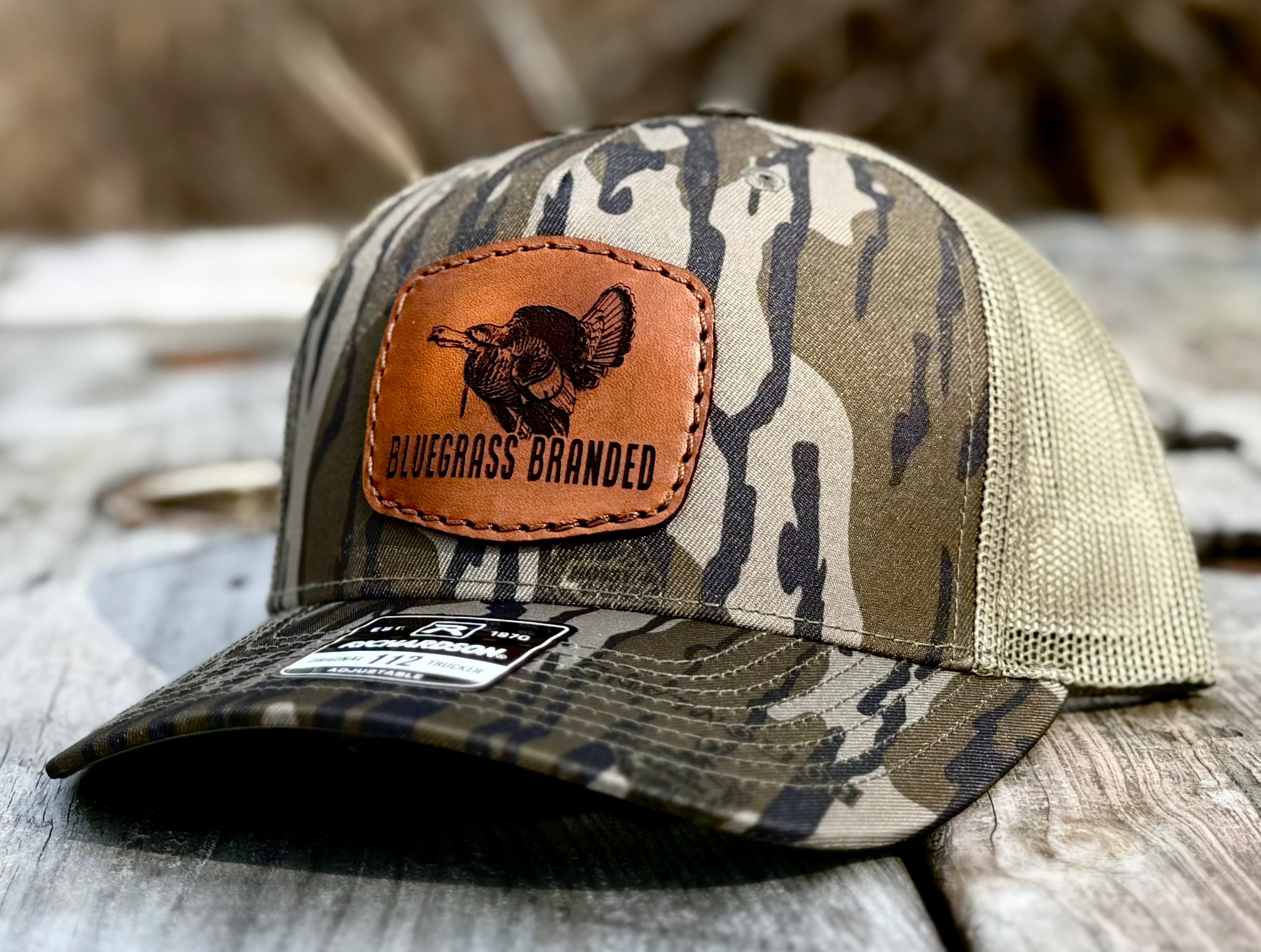 Bluegrass Cap Bluegrass Branded Gobbler Leather Patch Hat – Bluegrass Branded Hat Co.
