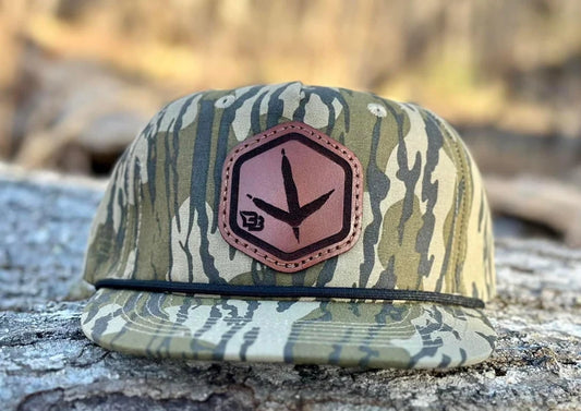 Turkey Track Leather Patch Rope Hat