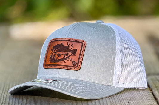 Bass Fishing Leather Patch Hat Richardson 112