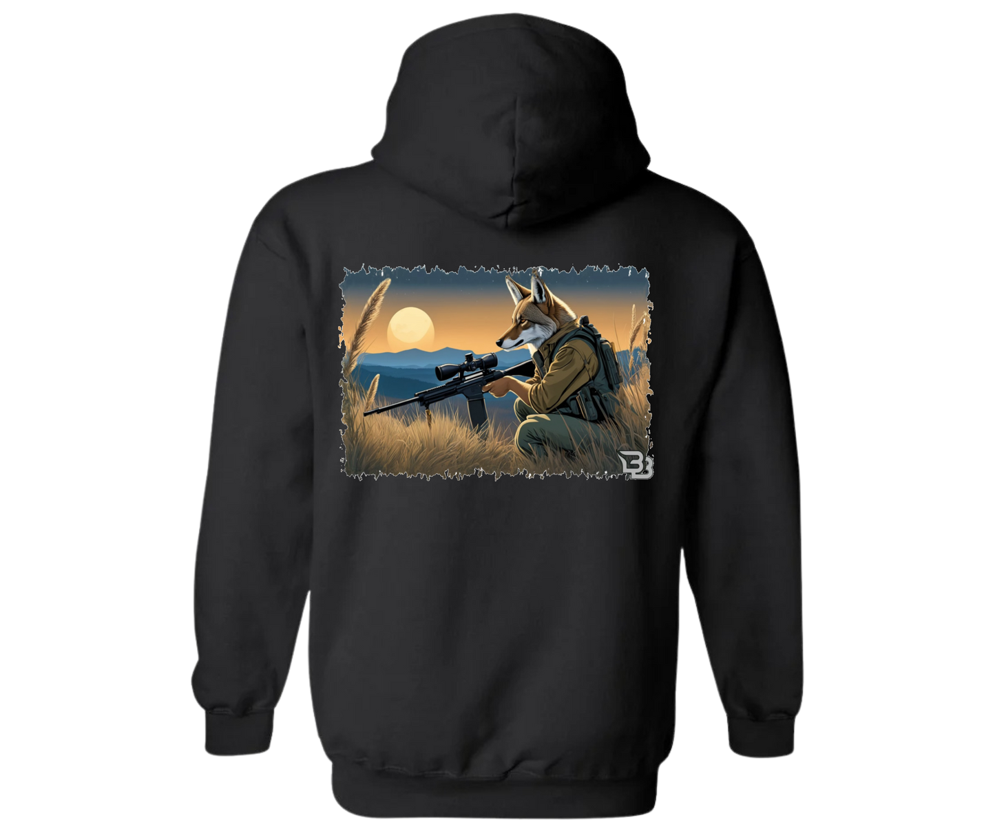 Coyote Hunter Black Hoodie