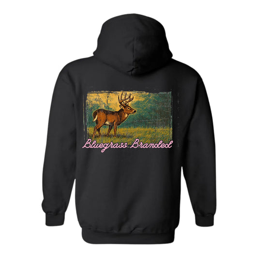 Walking Buck Pink Logo Hoodie