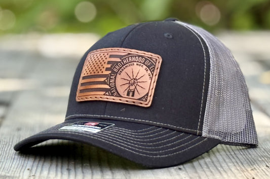 Union Lineman IBEW Logo Leather Patch Hat Richardson 112